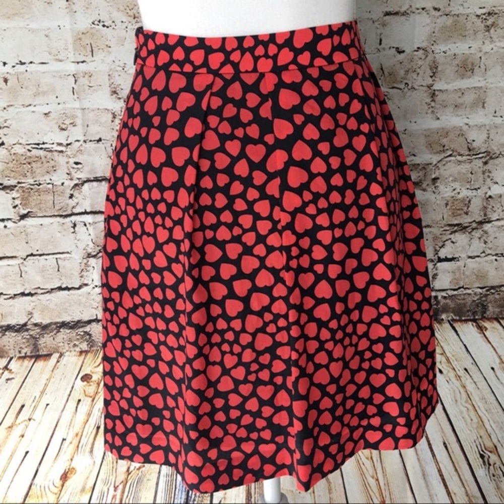 J.Crew Heart Print Skirt 10